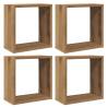 Wall Cube Shelves 4 pcs Artisan Oak | Hipomarket