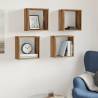 Wall Cube Shelves 4 pcs Artisan Oak | Hipomarket