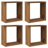 Wall Cube Shelves - 4 pcs Old Wood | Stylish Storage Solution