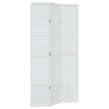 Elegant 3 Panel Room Divider - White Solid Wood Paulownia