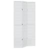 Elegant 3 Panel Room Divider - White Solid Wood Paulownia