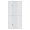 Elegant 3 Panel Room Divider - White Solid Wood Paulownia