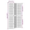 Elegant 3 Panel Room Divider - White Solid Wood Paulownia