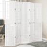 Elegant White Room Divider - 5 Panels Solid Paulownia Wood