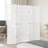 Elegant White Room Divider - 5 Panels Solid Paulownia Wood