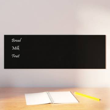 Wall-mounted Magnetic Board Black 60x20 cm | Tempered Glass