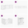 Foldable Dog Gate with Door - 6 Panels White Poplar Wood | HipoMarket