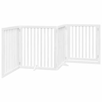 Dog Gate with Door - Foldable 4 Panels, 320 cm Poplar Wood