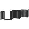 Foldable Dog Gate with Door – 6 Panels, Black, 300 cm