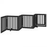 Foldable Dog Gate with Door – 6 Panels, Black, 300 cm