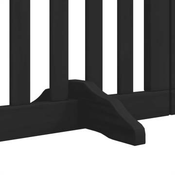 Foldable Dog Gate with Door – 6 Panels, Black, 300 cm