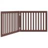 Foldable Dog Gate - 2 Panels Brown Poplar Wood | hipomarket.co.uk