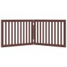 Foldable Dog Gate - 2 Panels Brown Poplar Wood | hipomarket.co.uk