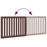 Foldable Dog Gate - 2 Panels Brown Poplar Wood | hipomarket.co.uk