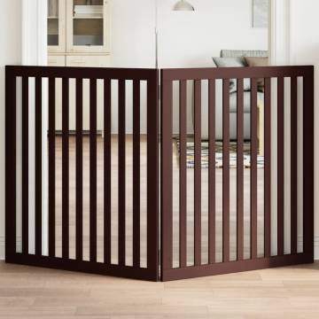 Dog Gate Foldable 2 Panels Brown - 160 cm Poplar Wood