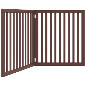 Dog Gate Foldable 2 Panels Brown - 160 cm Poplar Wood