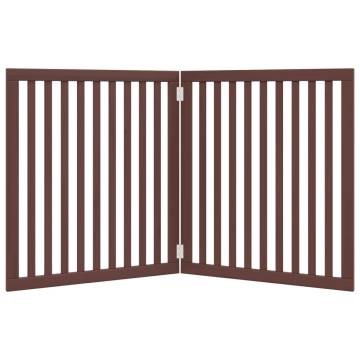 Dog Gate Foldable 2 Panels Brown - 160 cm Poplar Wood