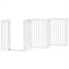 Foldable Dog Gate with Door - 300 cm White Poplar Wood