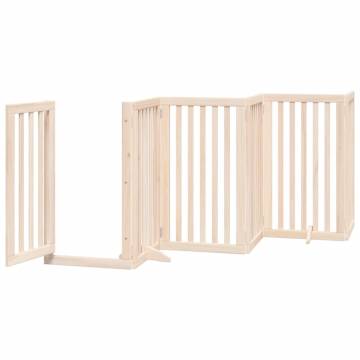 Foldable Dog Gate with Door - 300 cm Poplar Wood | HipoMarket