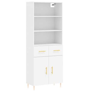 Stylish Highboard White 69.5x34x180 cm | HipoMarket UK