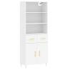 Stylish Highboard White 69.5x34x180 cm | HipoMarket UK