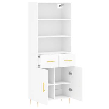 Stylish Highboard White 69.5x34x180 cm | HipoMarket UK