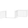 Dog Gate with Door - 320 cm Foldable 4 Panels Poplar Wood