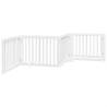 Dog Gate with Door - 320 cm Foldable 4 Panels Poplar Wood