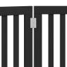 Foldable Dog Gate - 3 Panels Black Poplar Wood | HipoMarket