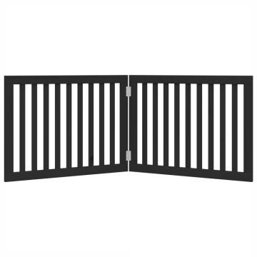 Foldable Dog Gate 2 Panels Black - Secure & Durable | Hipomarket