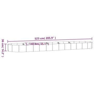 Anthracite Garden Raised Bed - Powder-Coated Steel 523x140x36 cm