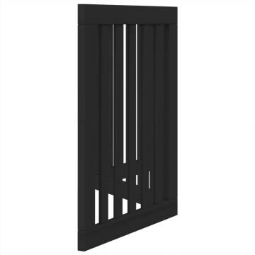 Foldable Dog Gate - 3 Panels Black Poplar Wood | HipoMarket