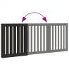 Foldable Dog Gate - 3 Panels Black Poplar Wood | HipoMarket