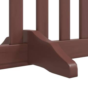 Dog Gate with Door - Foldable 4 Panels Brown | HipoMarket