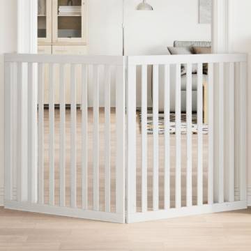 Foldable Dog Gate 2 Panels - White Poplar Wood | HipoMarket