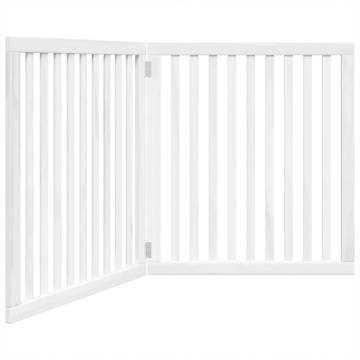 Foldable Dog Gate 2 Panels - White Poplar Wood | HipoMarket