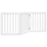 Foldable Dog Gate - 3 Panels White Poplar Wood | HipoMarket