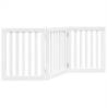 Foldable Dog Gate - 3 Panels White Poplar Wood | HipoMarket