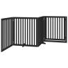 Foldable 4-Panel Dog Gate with Door - 320 cm Black Poplar Wood