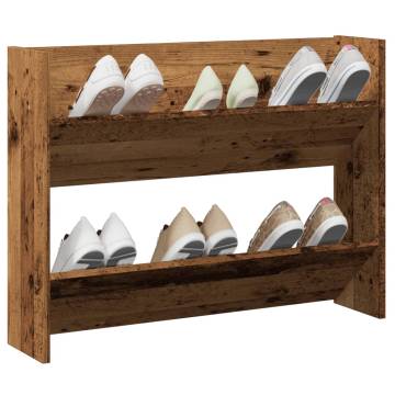 Wall Shoe Cabinet - Old Wood | Space-Saving Storage Solution