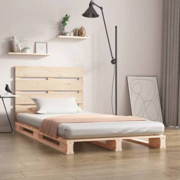 Solid Pine Bed Frame 100x200 cm - No Mattress Included | HipoMarket