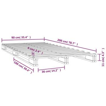 Pallet Bed without Mattress 90x200 cm - Solid Wood