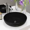  Basin Ceramic Round Black 42x12 cm Colour black 