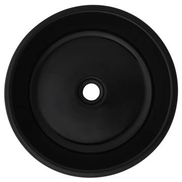 Ceramic Round Black Basin 42x12 cm - Stylish Bathroom Sink