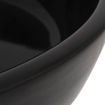 Ceramic Round Black Basin 42x12 cm - Stylish Bathroom Sink