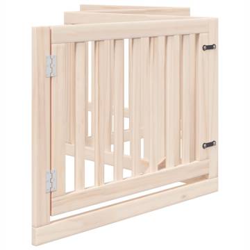 Foldable Dog Gate with Door | 4 Panels | 320 cm | Poplar Wood