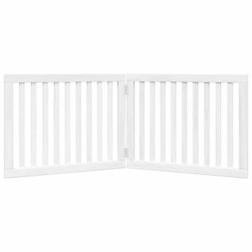 Dog Gate Foldable 2 Panels | White Poplar Wood 160 cm