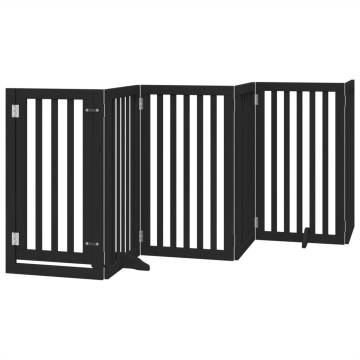 Foldable Dog Gate with Door - 300 cm Poplar Wood