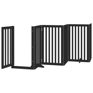 Foldable Dog Gate with Door - 300 cm Poplar Wood