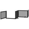 Dog Gate with Door - Foldable 4 Panels, Black 320 cm